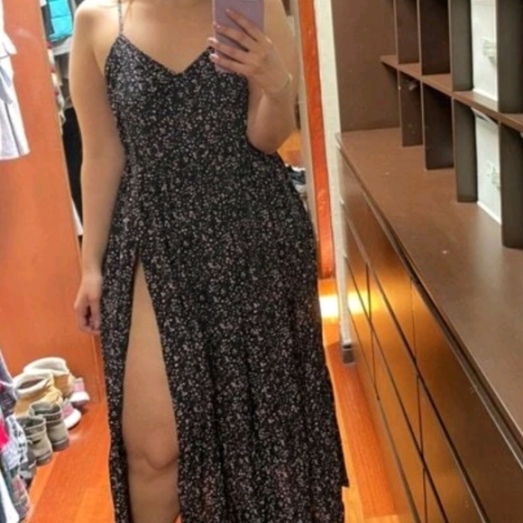 Plus Split Thigh Ditsy Floral Cami Dress - Picture 4 of 10